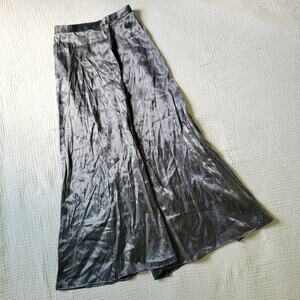 Vintage 90s Byer Too Silver Metallic Maxi Skirt Full FloorLength Whimsigoth Sz 7
